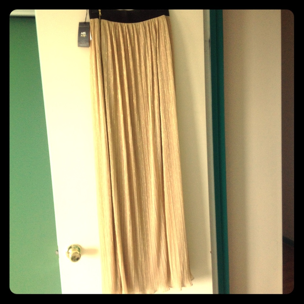 BEAUTIFUL Long Pleated Gold Chiffon skirt